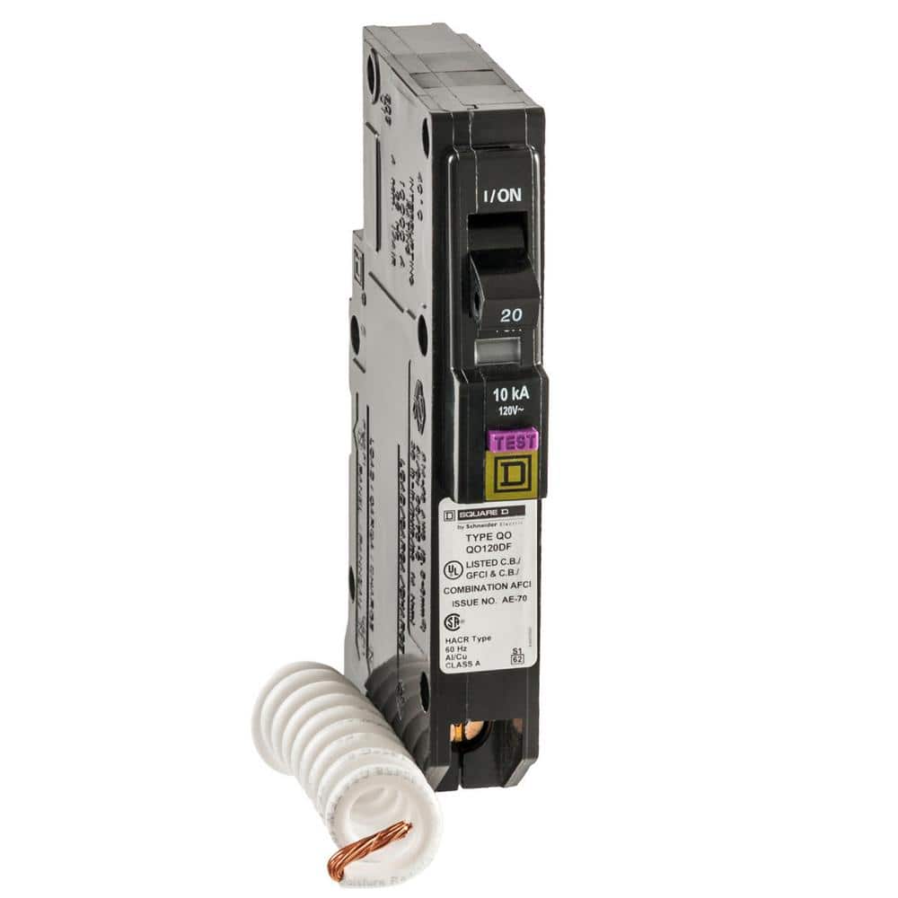 Square D QO 20 Amp Single-Pole Dual Function (CAFCI and GFCI) Circuit Breaker