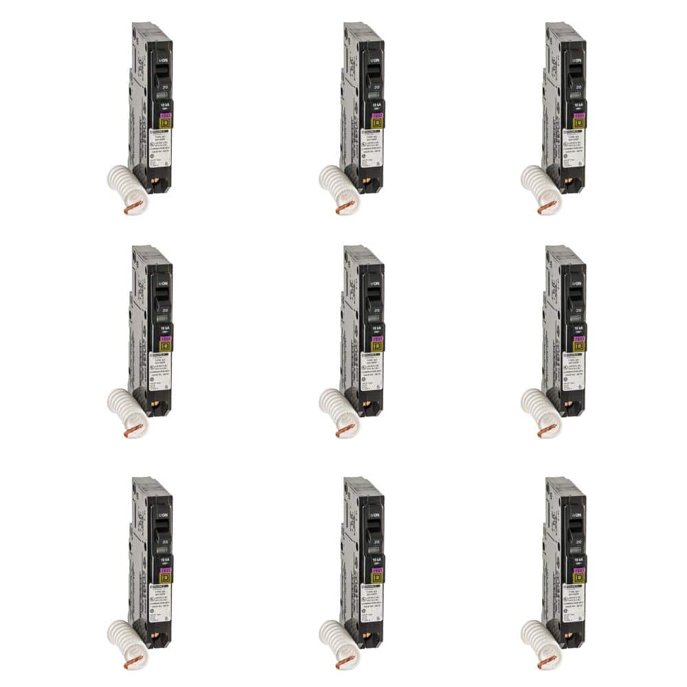 Square D QO 20 Amp Single-Pole Dual Function (CAFCI and GFCI) Circuit Breaker (9-pack)