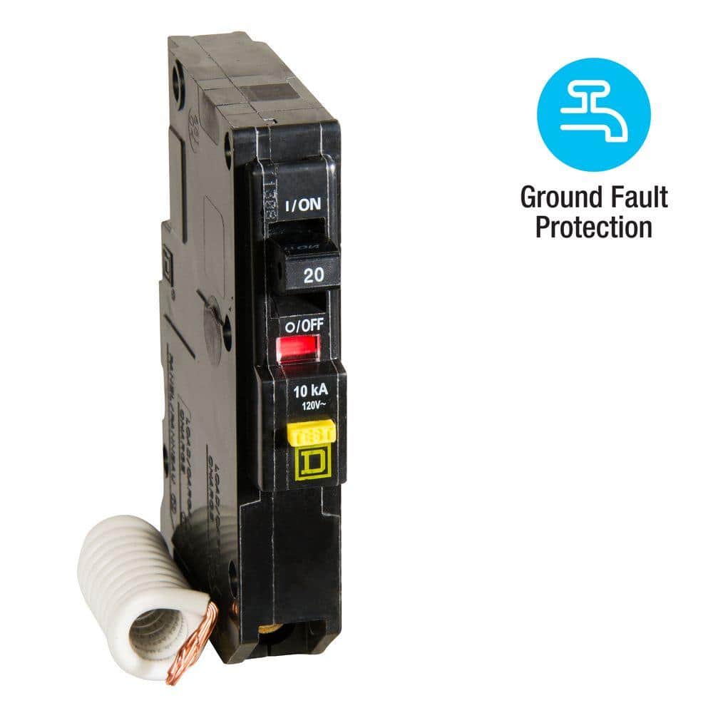 Square D QO Qwik-Gard 20 Amp Single-Pole GFCI Circuit Breaker