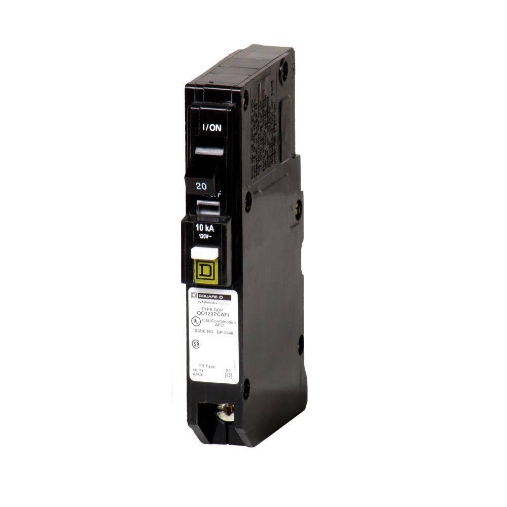 Square D QO 20 Amp Single-Pole Plug-On Neutral Combination Arc Fault Circuit Breaker (12-pack)