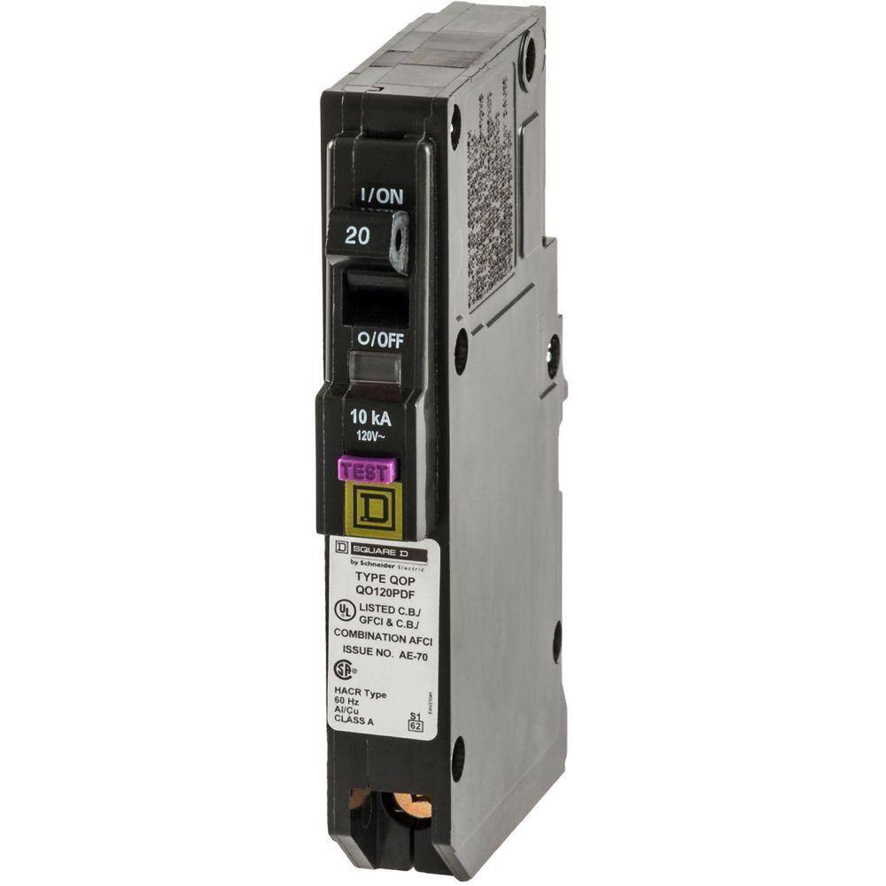 Square D QO 20 Amp Single-Pole Plug-On Neutral Dual Function (CAFCI and GFCI) Circuit Breaker (6-Pack)