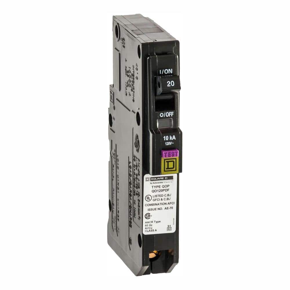 Square D QO 20 Amp Single-Pole Plug-On Neutral Dual Function (CAFCI and GFCI) Circuit Breaker (6-Pack)