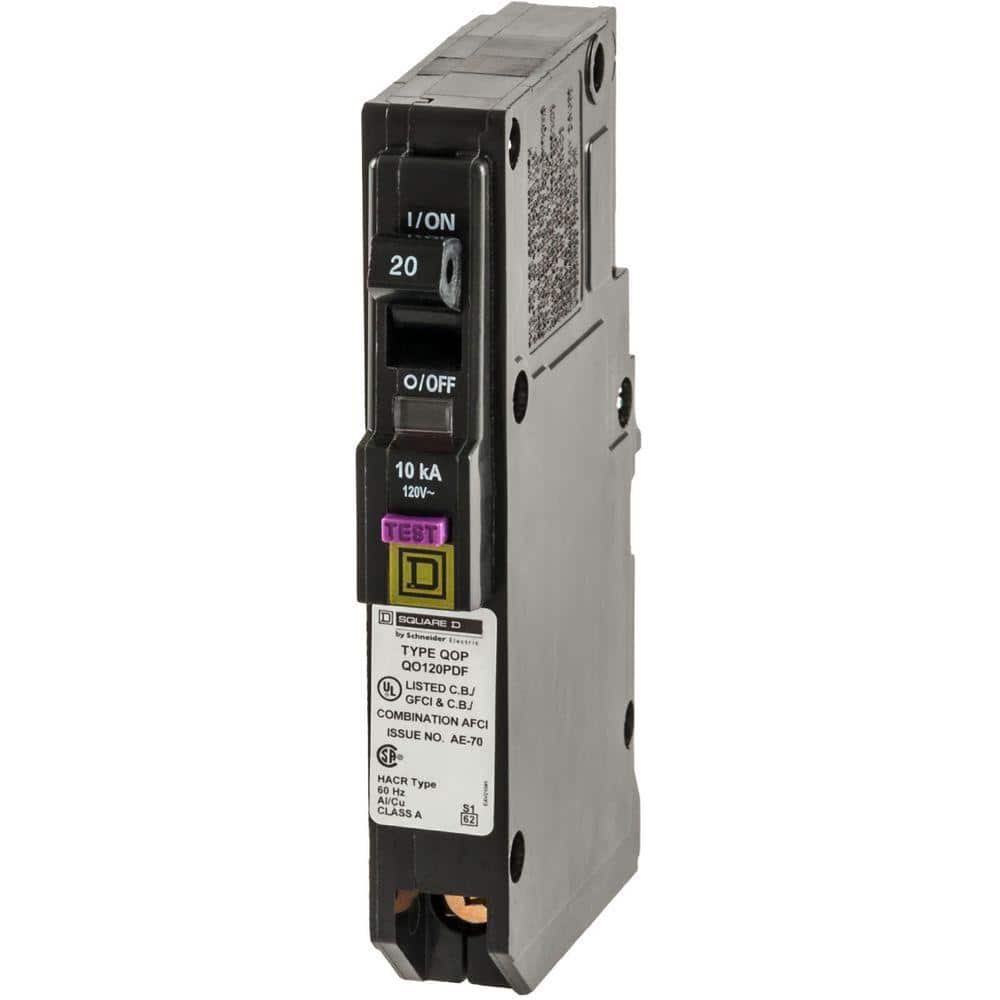 Square D QO 20 Amp Single-Pole Plug-On Neutral Dual Function (CAFCI and GFCI) Circuit Breaker (9-pack)