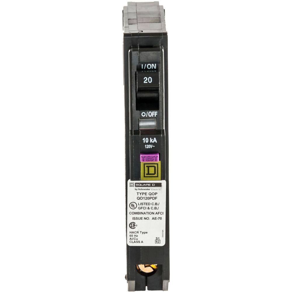 Square D QO 20 Amp Single-Pole Plug-On Neutral Dual Function (CAFCI and GFCI) Circuit Breaker (9-pack)