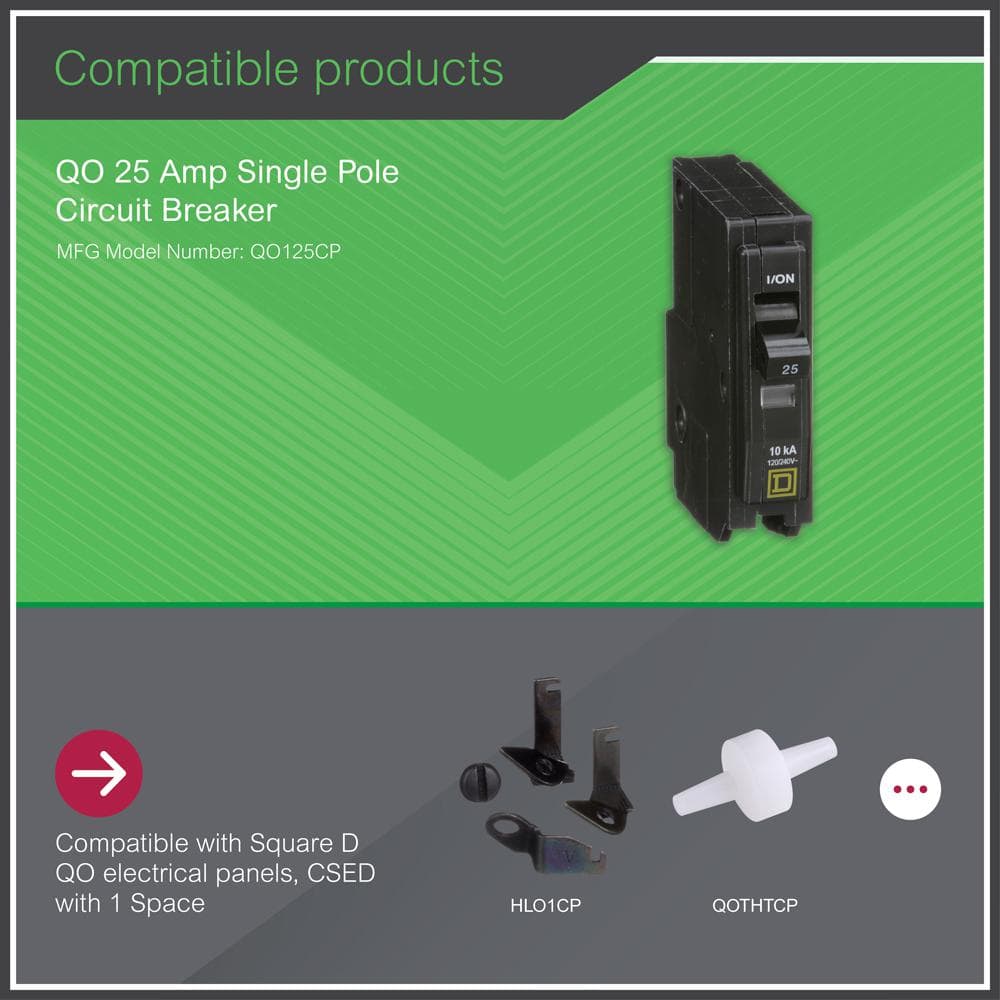 Square D QO 25 Amp Single-Pole Circuit Breaker
