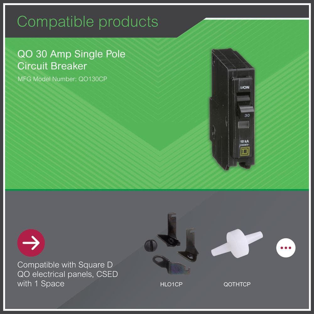 Square D QO 30 Amp Single-Pole Circuit Breaker(QO130CP)