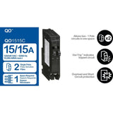 Square D QO 2-15 Amp Single-Pole Tandem Circuit Breaker