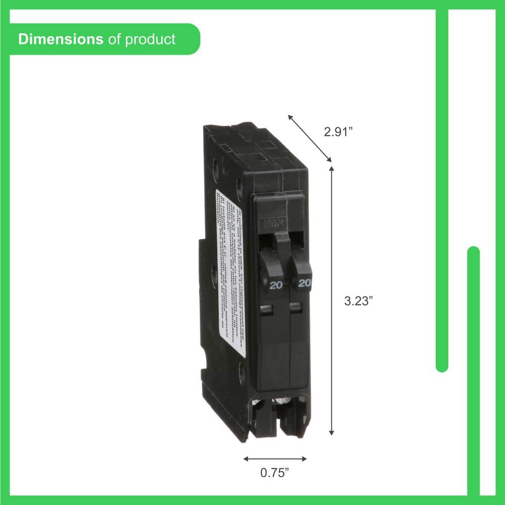 Square D QO 2-20 Amp Single-Pole Tandem Circuit Breaker