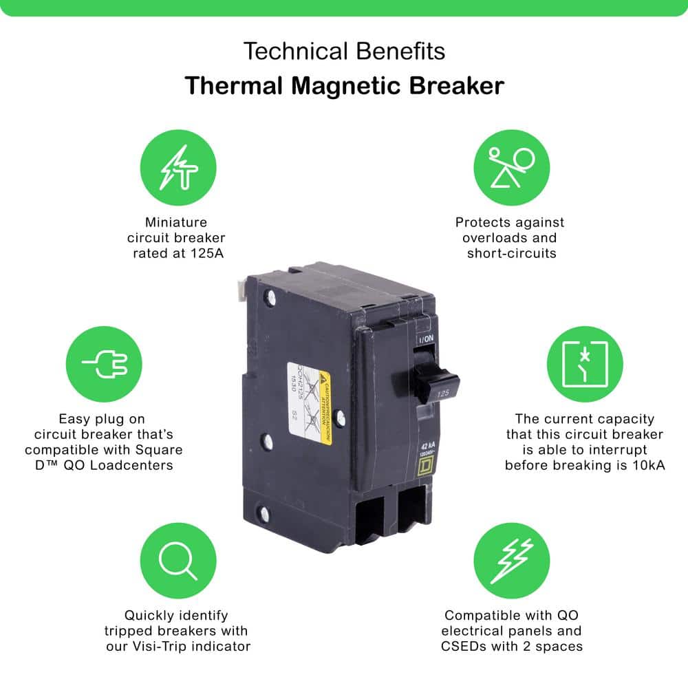 Square D QO 125 Amp 2-Pole Circuit Breaker