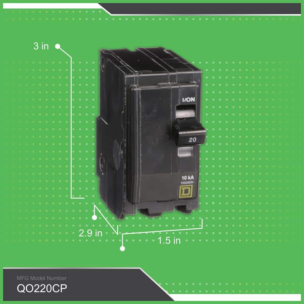 Square D QO 20 Amp 2-Pole Circuit Breaker(QO220CP)