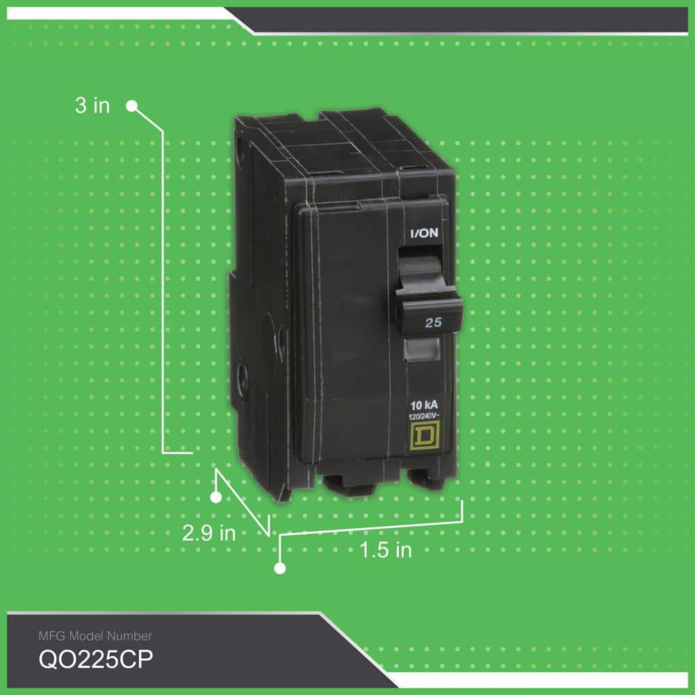 Square D QO 25 Amp 2-Pole Circuit Breaker