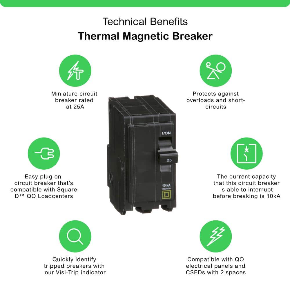 Square D QO 25 Amp 2-Pole Circuit Breaker