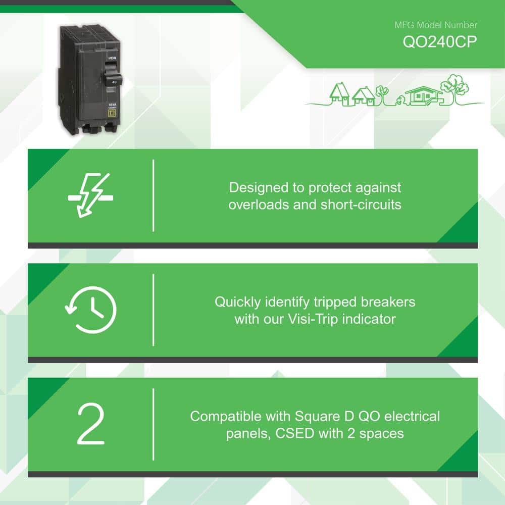 Square D QO 40 Amp 2-Pole Circuit Breaker(QO240CP)