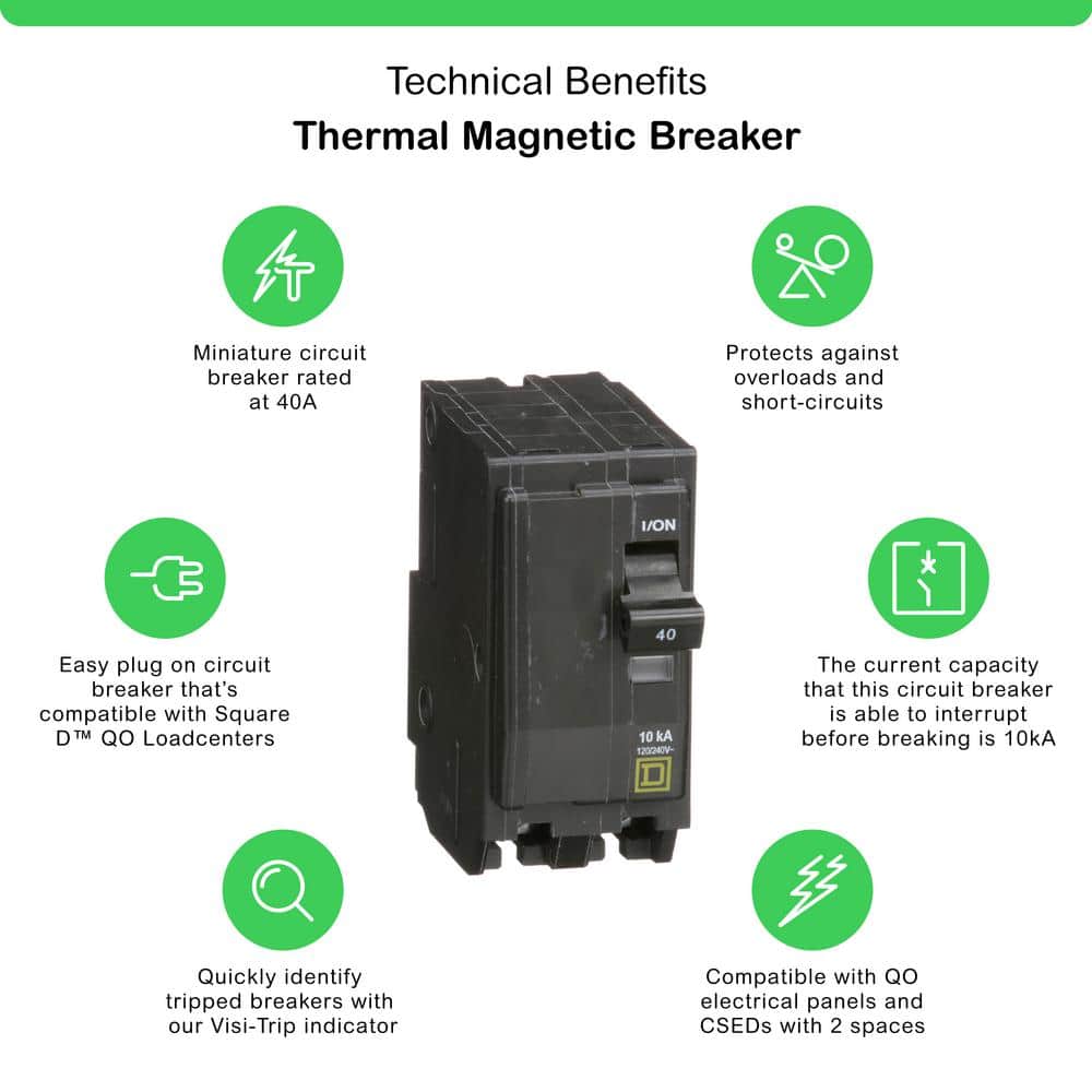 Square D QO 40 Amp 2-Pole Circuit Breaker(QO240CP)