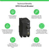 Square D QO 60 Amp 2-Pole GFCI Breaker