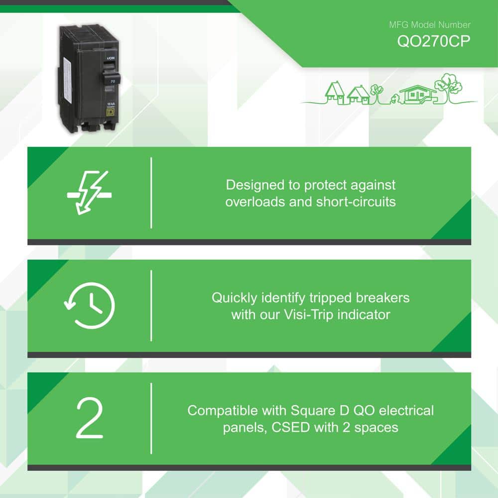 Square D QO 70 Amp 2-Pole Circuit Breaker