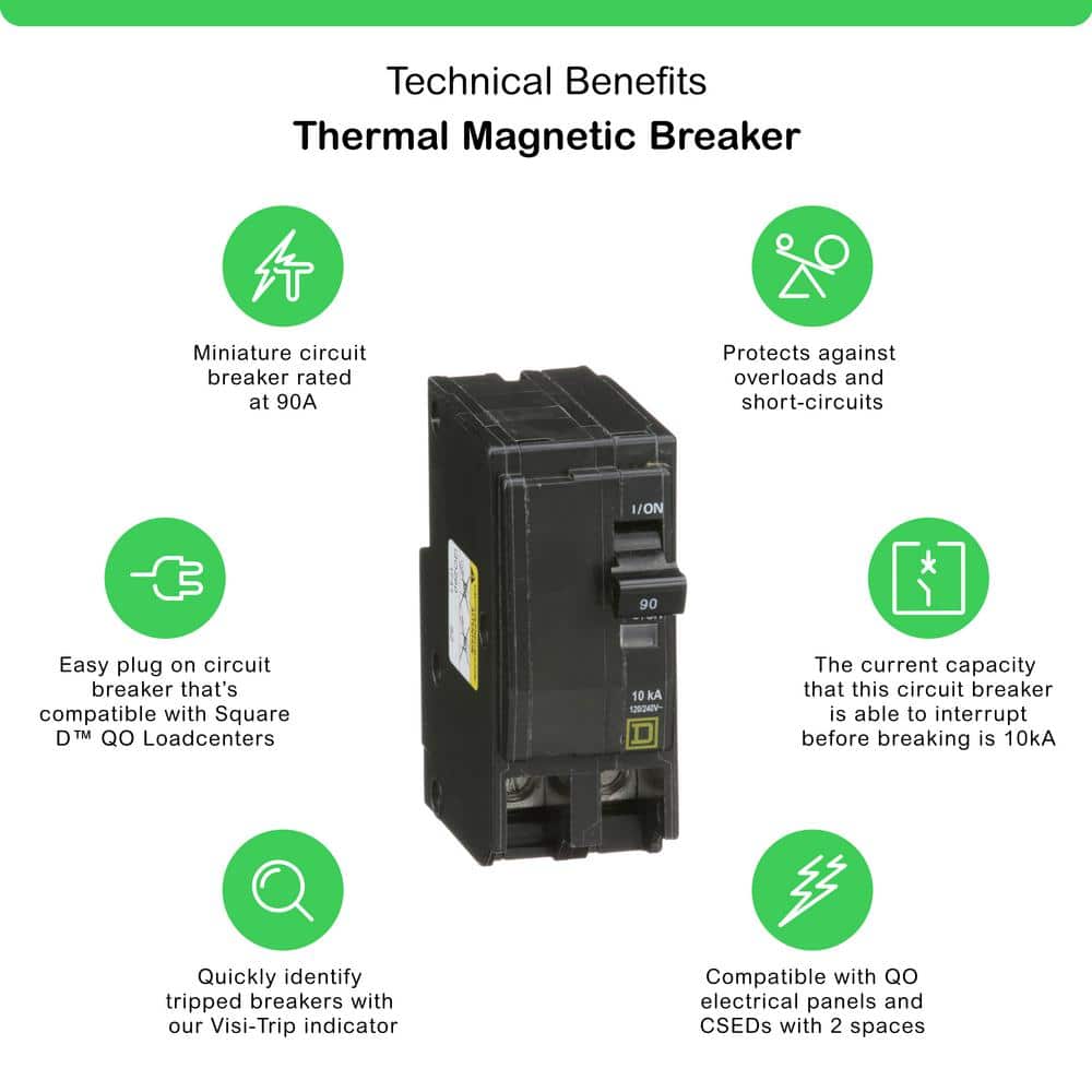 Square D QO 90 Amp 2-Pole Circuit Breaker