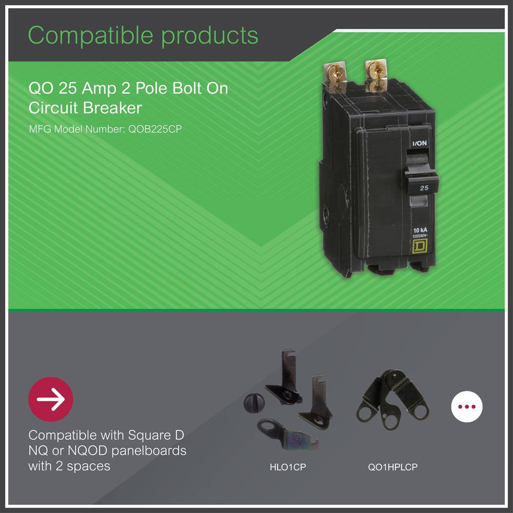 Square D QO 25 Amp 2-Pole Bolt-On Circuit Breaker