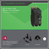 Square D QO 45 Amp 2-Pole Bolt-On Circuit Breaker
