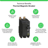 Square D QO 45 Amp 2-Pole Bolt-On Circuit Breaker