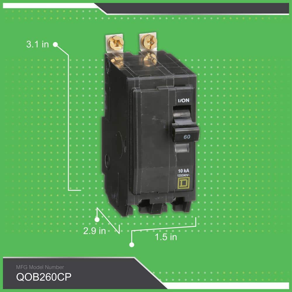 Square D QO 60 Amp 2-Pole Bolt-On Circuit Breaker