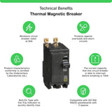 Square D QO 60 Amp 2-Pole Bolt-On Circuit Breaker