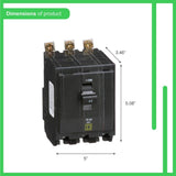 Square D QO 100 Amp 22k AIR QOM1 Frame Size Main Breaker for QO or Homeline 125 or 100 Amp Load Centers