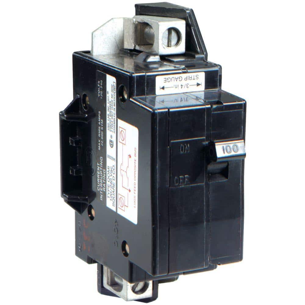 Square D QO 100 Amp 22k AIR QOM1 Frame Size Main Breaker for QO or Homeline 125 or 100 Amp Load Centers