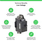 Square D QO 100 Amp 22k AIR QOM1 Frame Size Main Breaker for QO or Homeline 125 or 100 Amp Load Centers