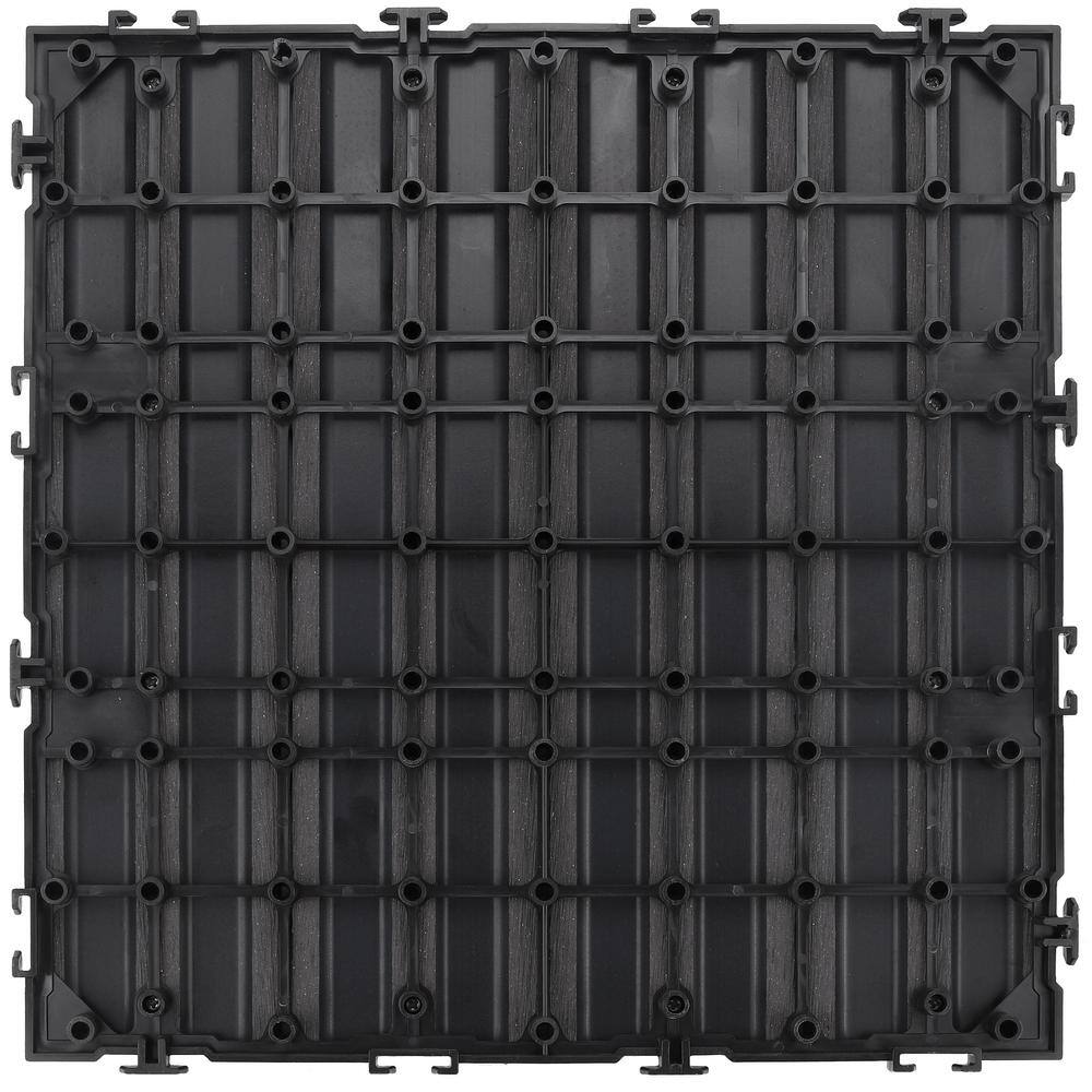 Design House Square 1 ft. x 1 ft. Wood-Plastic Composite Deck Tiles in Modern Ebony (6-Pack)