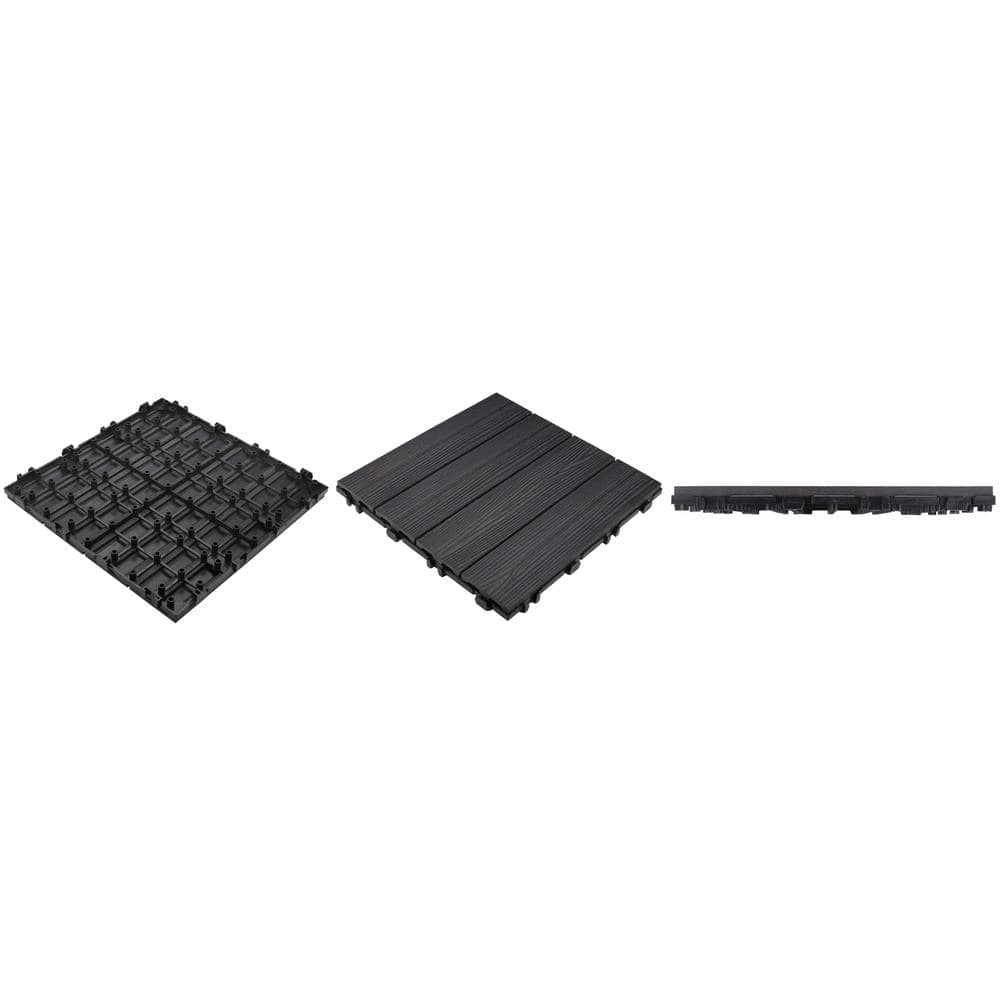 Design House Square 1 ft. x 1 ft. Wood-Plastic Composite Deck Tiles in Modern Ebony (6-Pack)