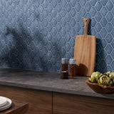 Brookline Diamond Coastal Blue 3x4 Glossy Ceramic Mosaic Tile by Lux Tile