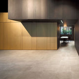 Lux Tile Lines Brass Inlay Greige 24x48 Matte Porcelain Tile