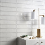 ArtBlock Bianco White 4x16 Glossy Porcelain Tile by Stacy Garcia