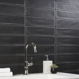 Stacy Garcia Artblock Nero Black Matte Porcelain Tile 4x16