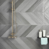 Sculpt Gray Chevron 24x48 Natural Porcelain Tile