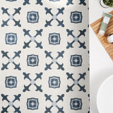 Lapaz White & Blue Herald 9x9 Matte Porcelain Tile - Mediterranean Design