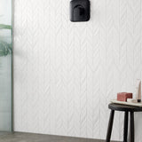 Brookline Chevron Cloud White 1x5 Glossy Ceramic Mosaic Tile