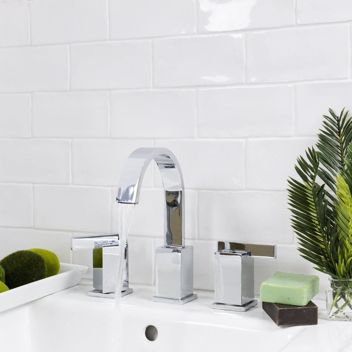 Lancaster Bianco White 3x6 Polished Ceramic Subway Tile - Lux Tile