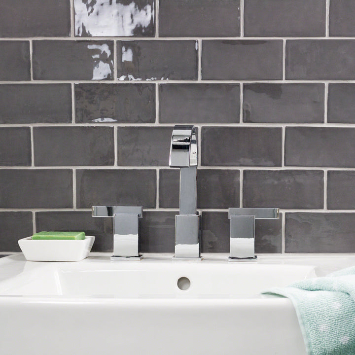 Lancaster Driftwood Gray 3x6 Polished Ceramic Subway Tile