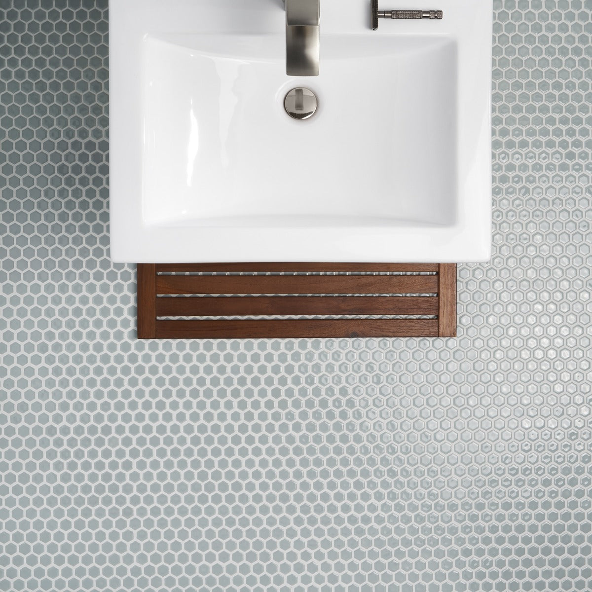 Eden Modern Gray Rimmed 1" Hexagon Polished Porcelain Mosaic Tile