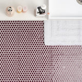 Tilebar Eden Summer Plum Penny Round Polished Porcelain Mosaic Tile