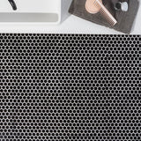 Eden Black 1" Hexagon Polished Porcelain Mosaic Tile
