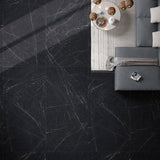 TileBarXL Marmi Slim Black Marquina 30x60 Polished Porcelain Slab
