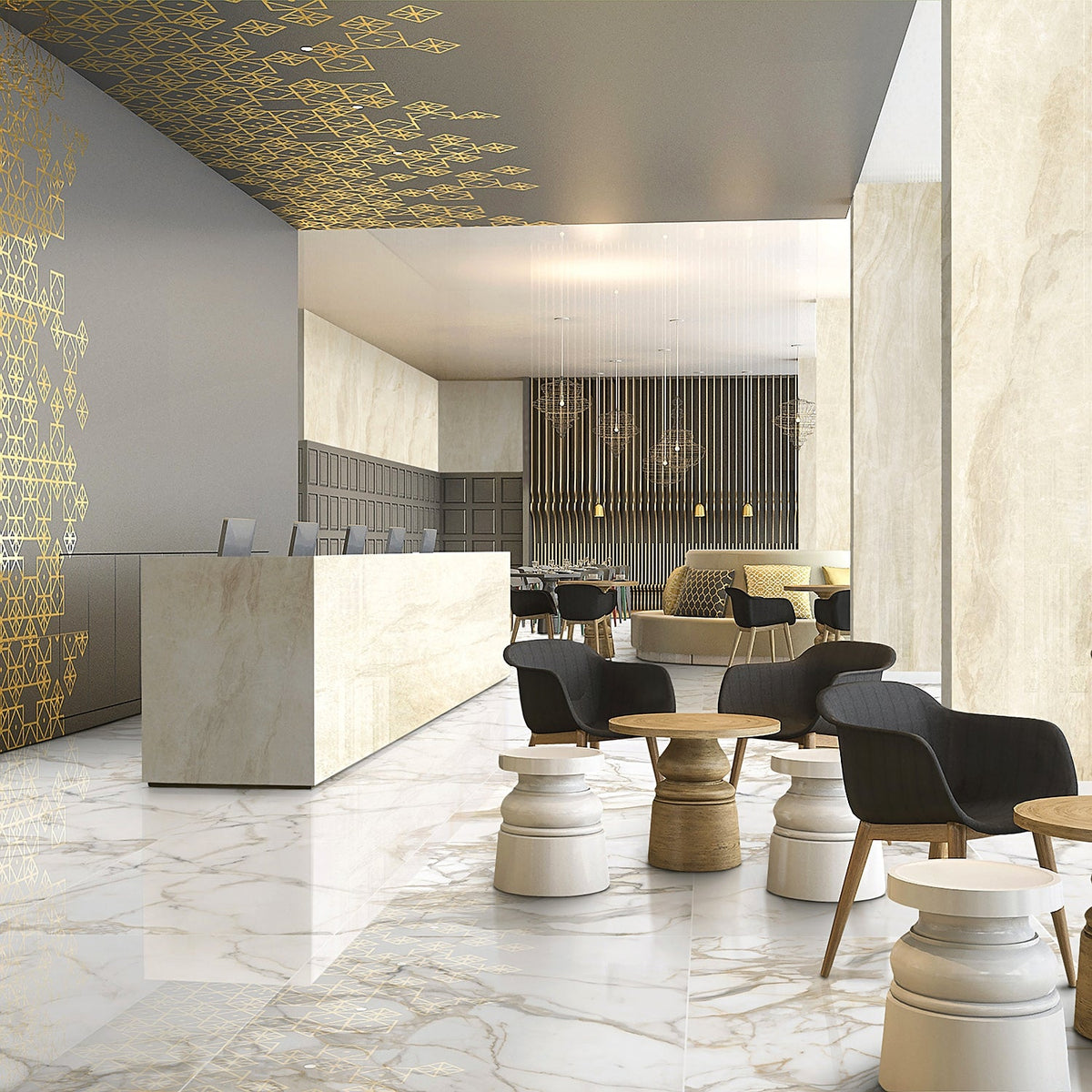 Tilebar Marmi Slim Bernini Oro 30x60 Polished Porcelain Slab