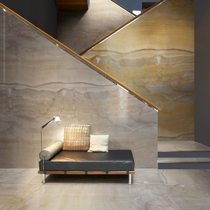 Lux Tile Marmi Slim Onice Perla 60x120 Polished Porcelain Slab