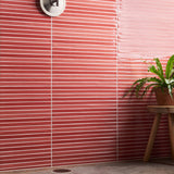 Kanbina Wild Coralito Pink 5x18 Crackled Glossy Ceramic Mosaic Tile