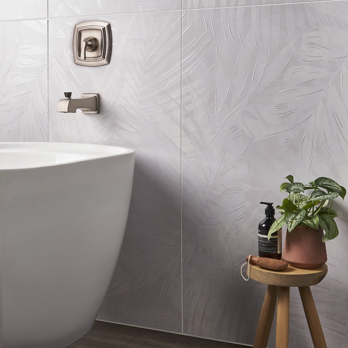 Monet Cotton Garden White 24x48 Matte Porcelain Wall Tile - Lux Tile