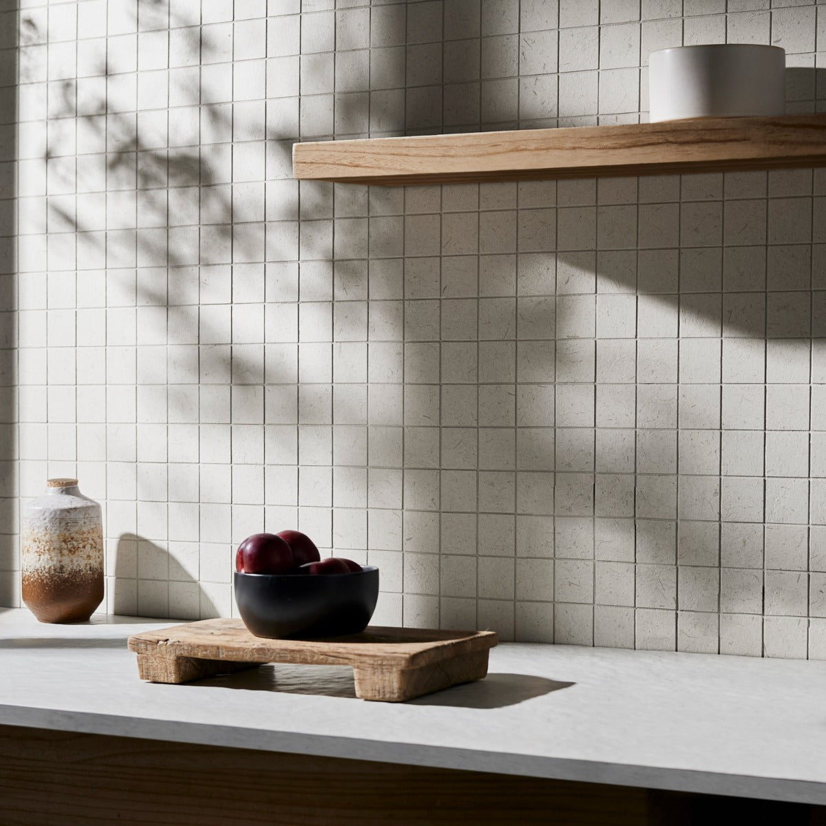 Hikari Chalk White 2x2 Matte Porcelain Mosaic Tile - Lux Tile