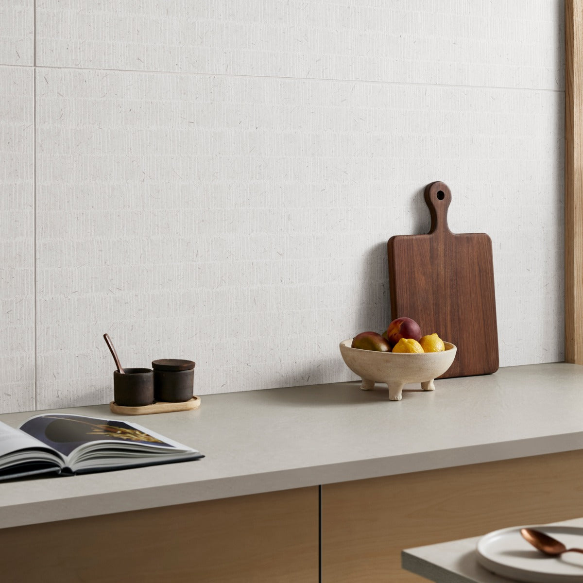 Hikari Bamboo Chalk White 24x48 Textured Matte Porcelain Tile - Lux Tile